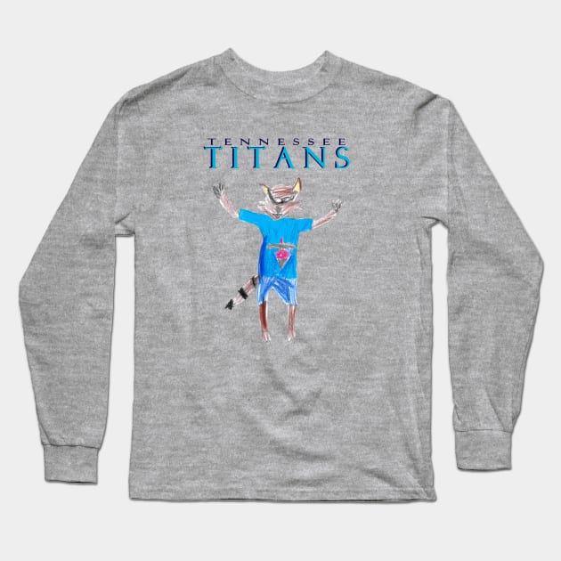 Tennessee Titans Mascot Design Long Sleeve T-Shirt by Kids’ Drawings 